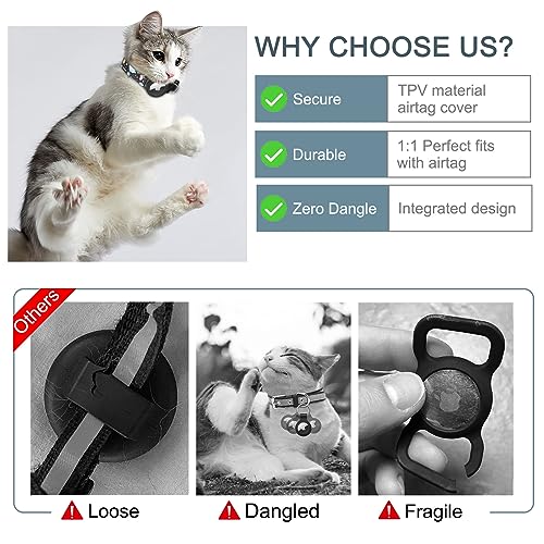 AirTag Cat Collar with GPS and Bell - Black