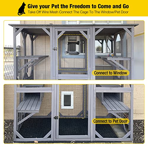 Aivituvin Large Outdoor Cat Enclosure: With Platforms and Houses
