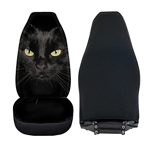 Ultra-Soft Black Cat Car Seat Covers - 2pc
