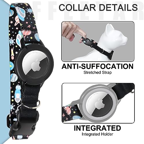 AirTag Cat Collar with GPS and Bell - Black