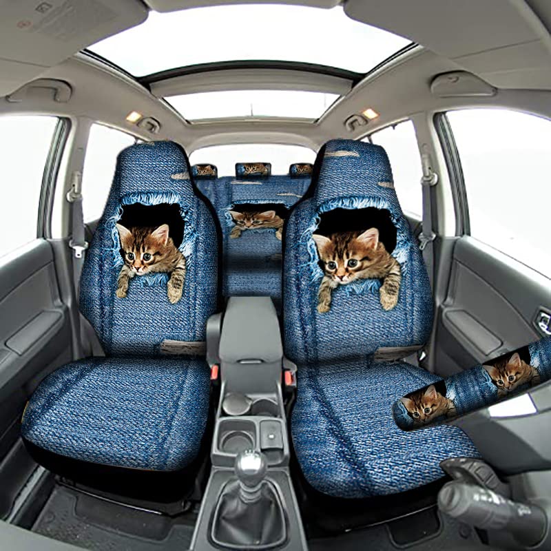 Cat Print Car Seat Covers