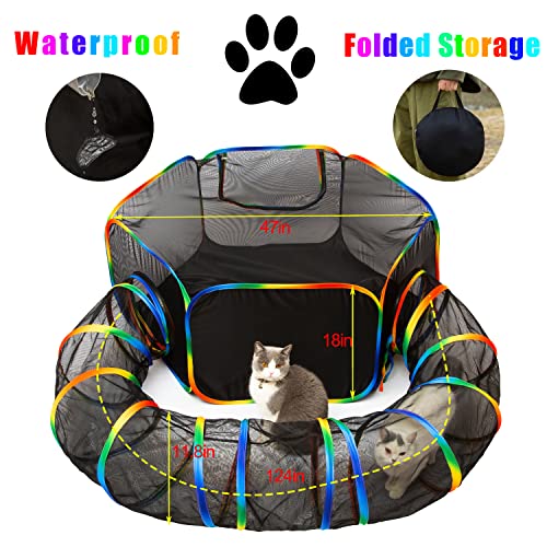 Outdoor Rainbow Cat Enclosures Playground, Portable Tent