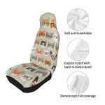 Cat Print Car Seat Covers, 2 PCS