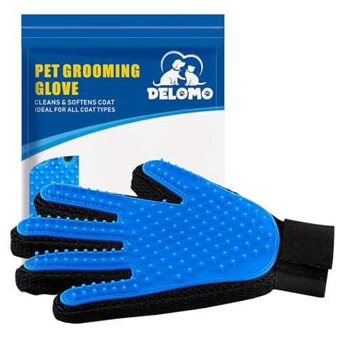 Gentle Pet Grooming Glove for Cats - Blue