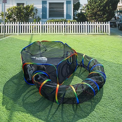 Outdoor Rainbow Cat Enclosures Playground, Portable Tent