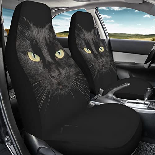 Ultra-Soft Black Cat Car Seat Covers - 2pc