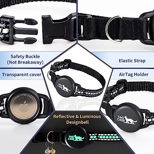Luminous Airtag Cat Collar - Reflective GPS Tracker