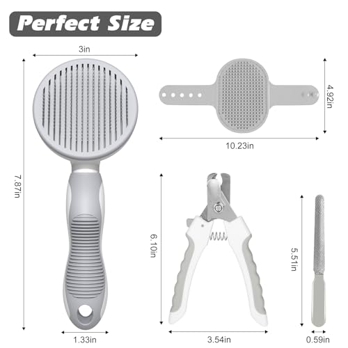 Premium Cat Grooming Kit | Brush, Clipper, Massage Brush