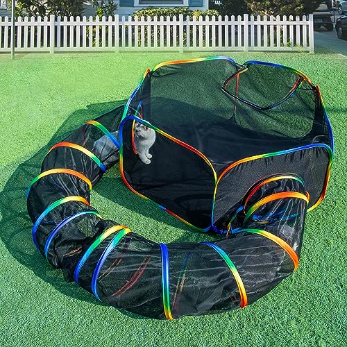 Outdoor Rainbow Cat Enclosures Playground, Portable Tent