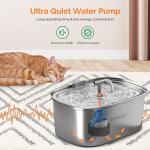 Stainless Steel Cat Water Fountain with Filters: 3.2L
