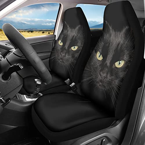 Ultra-Soft Black Cat Car Seat Covers - 2pc