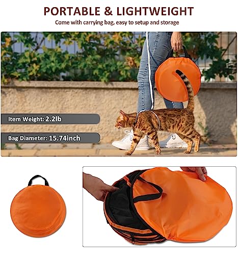 MAMI&BABI Outdoor Cat Tent with Tunnel, Portable Playpen