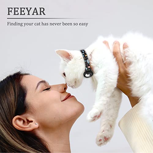 AirTag Cat Collar with GPS and Bell - Black