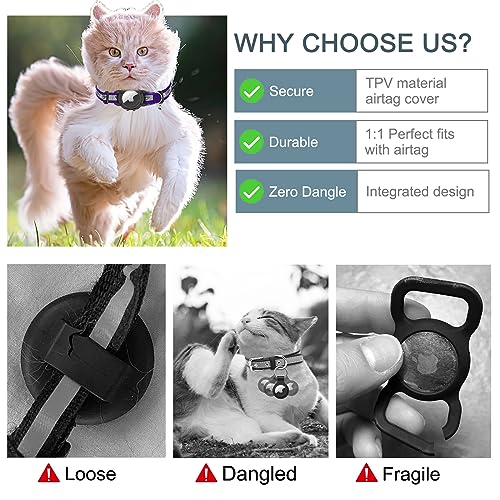 Reflective AirTag Cat Collar with GPS Tracker