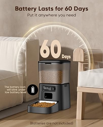 oneisall Automatic Cat Food Dispenser, 12 Cups, Timer