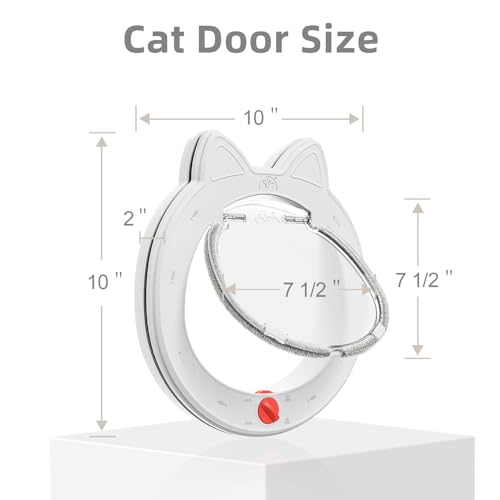 4-way locking cat door, weatherproof, easy installation