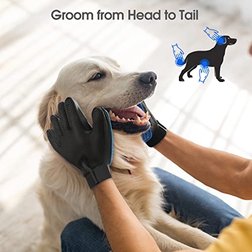 Gentle Pet Grooming Glove for Cats - Blue