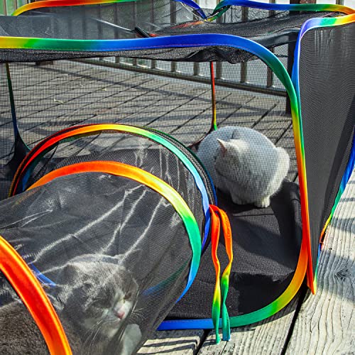 Outdoor Rainbow Cat Enclosures Playground, Portable Tent