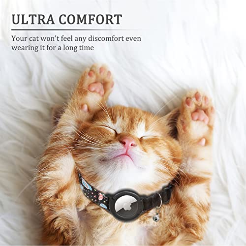 AirTag Cat Collar with GPS and Bell - Black