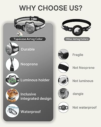 Reflective Cat Collar with Airtag Holder