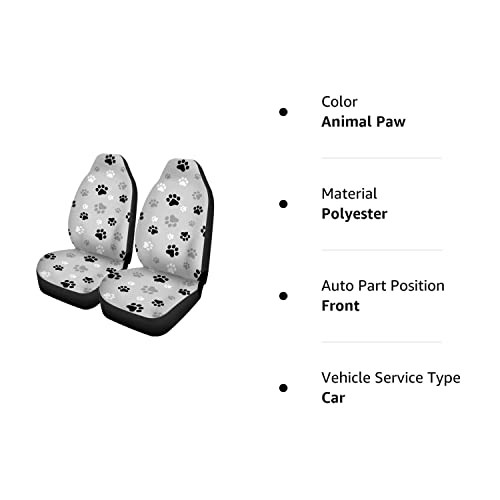 Britimes Dog Paw Car Seat Covers - Set of 2