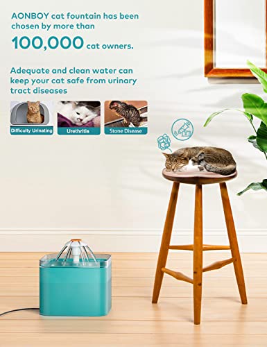 67oz/2L Ultra Silent LED Cat Water Fountain