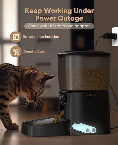 oneisall Automatic Cat Food Dispenser, 12 Cups, Timer