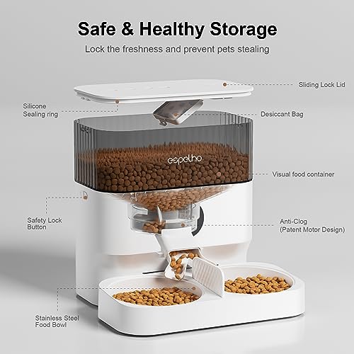 5L Timed Cat Food Dispenser with Double Bowls