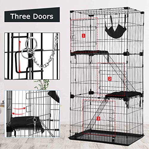 BestPet 3-Tier Cat Playpen with Hammock and Beds