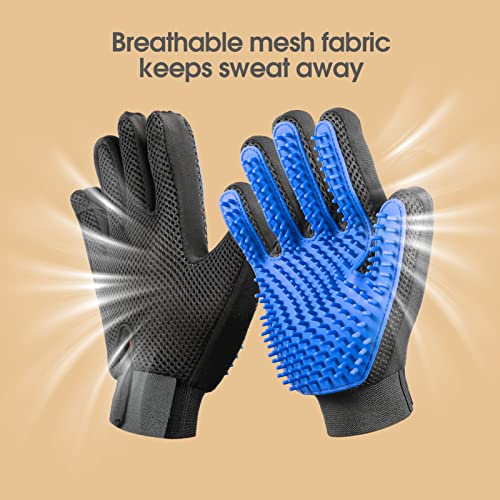 Gentle Pet Grooming Glove for Cats - Blue