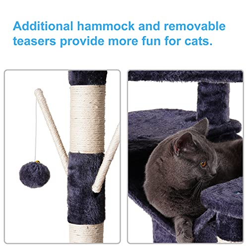 XL Cat Tree with Multiple Levels and Accessories