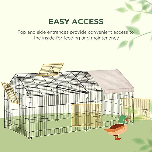 PawHut Catio Outdoor Cat Kennel, Water-Resistant, Beige