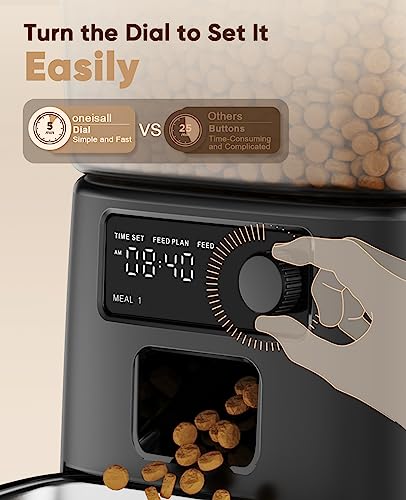 oneisall Automatic Cat Food Dispenser, 12 Cups, Timer