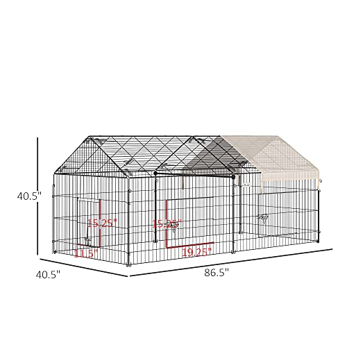 PawHut Catio Outdoor Cat Kennel, Water-Resistant, Beige