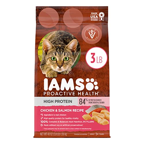 IAMS High Protein Adult Cat Food, Chicken & Salmon, 3 lb