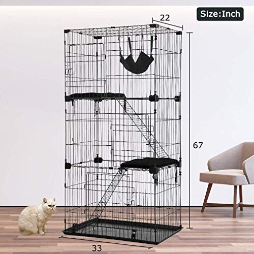 BestPet 3-Tier Cat Playpen with Hammock and Beds