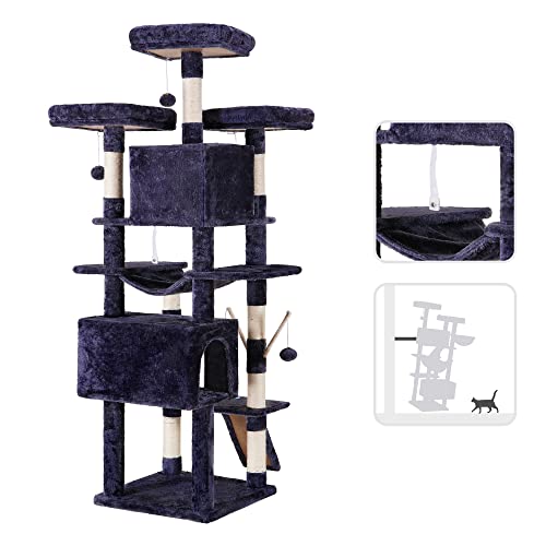 XL Cat Tree with Multiple Levels and Accessories