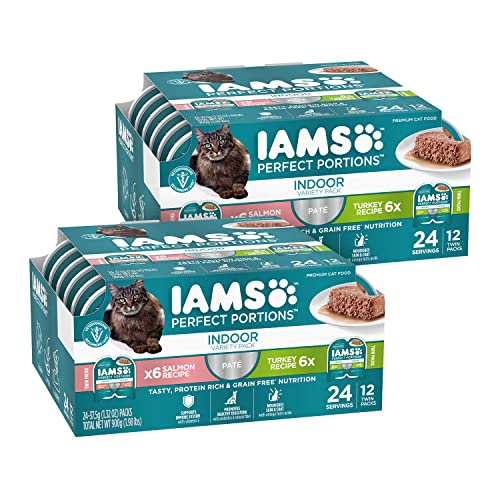 IAMS Indoor Pate Cat Food Variety Pack, 24 Trays