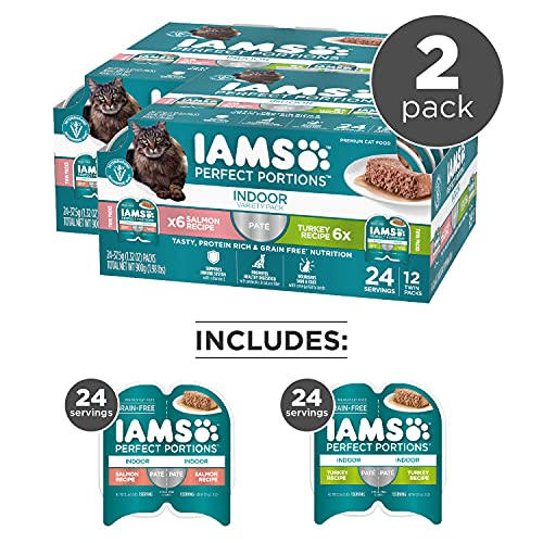 IAMS Indoor Pate Cat Food Variety Pack, 24 Trays