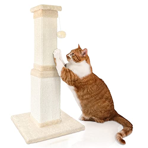 32 Inch Large Cat Scratching Post - Beige