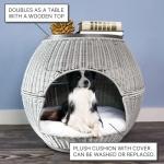 Refined Canine Igloo Indoor Pet Bed in Smoke