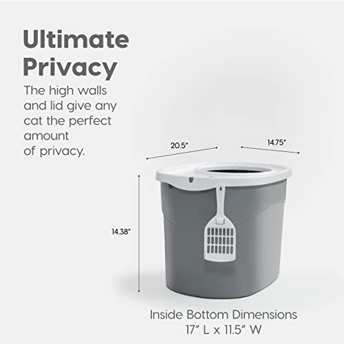 IRIS USA Oval Top Entry Cat Litter Box