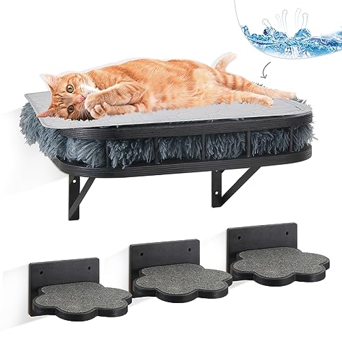 Wall-Mounted Cat Hammock with Cooling Mat and Plush Cushion