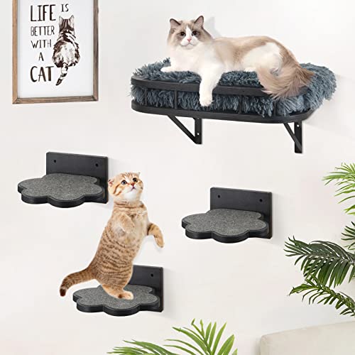 Wall-Mounted Cat Hammock with Cooling Mat and Plush Cushion