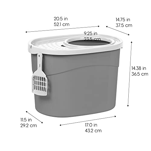 IRIS USA Oval Top Entry Cat Litter Box