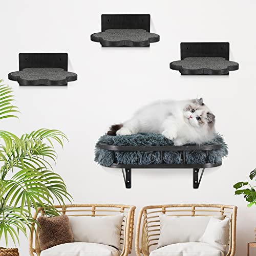 Wall-Mounted Cat Hammock with Cooling Mat and Plush Cushion