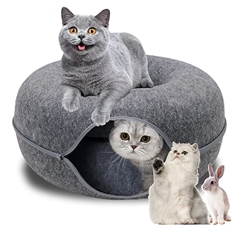 Dark Grey Cat Tunnel Bed - Universal Cat Hideout