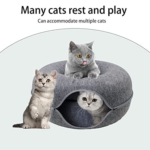 Dark Grey Cat Tunnel Bed - Universal Cat Hideout
