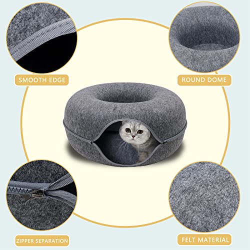 Dark Grey Cat Tunnel Bed - Universal Cat Hideout