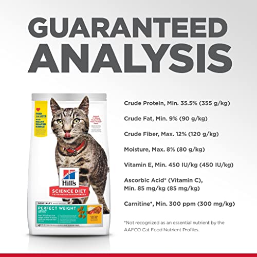Hill's Science Diet Adult Cat Food, Perfect Weight, Chicken Recipe, 7 lb